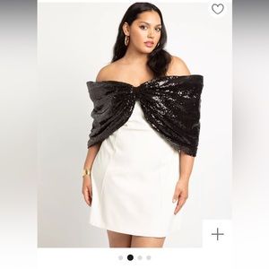 COPY - Plus size black and white bow dress. For weddings, prom, cocktail partie…